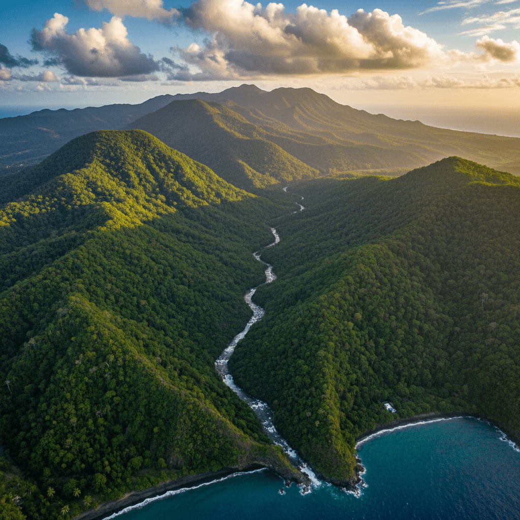 Dominica aerial landscape